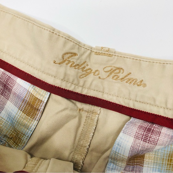 Indigo Palms Denim Company Mens Light Khaki Shorts Soft Material Zig Zag Sz 40 - Picture 4 of 13